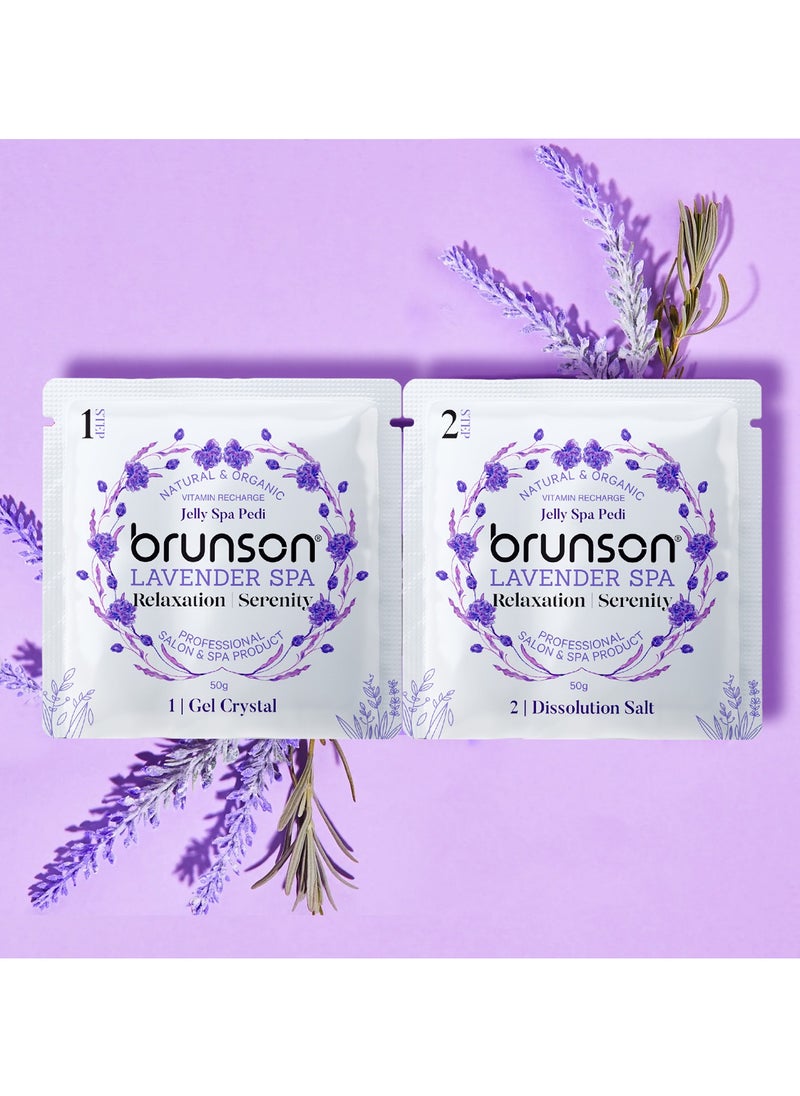 brunson - Say Goodbye to Hard Feet – Brunson 2-in-1 Lavender Jelly Spa Pedicure Kit – Gel Crystals & Dissolution Salt, 50g for Smooth, Soft Feet with Relaxation and Serenity - Image 1