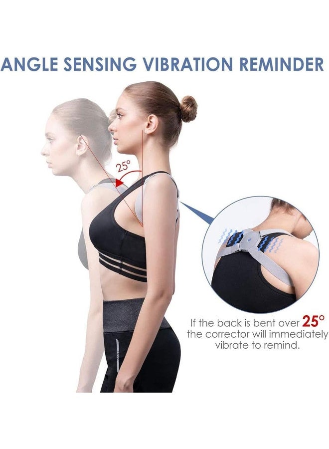 مثبت وضعية قابل للتعديل HSRG، تذكير ذكي بالوضعية مع اهتزاز حساس قابل للتعديل لدعم الجزء العلوي من الظهر ومنع انحناء الظهر، للرجال والنساء والأطفال - Image 2