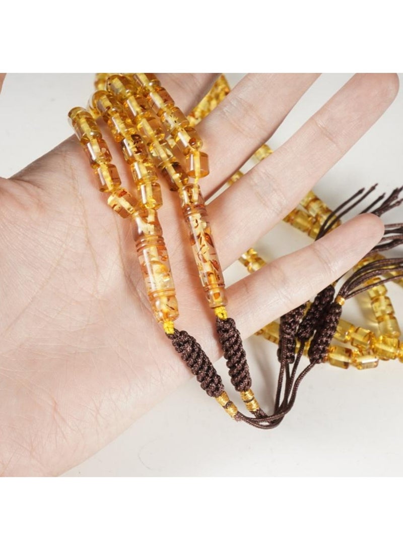 TranquilBeads Natural Baltic Flower Amber Tasbih with Certificate, 99 Beads Misbaha with Handmade Woven Tassel & Gift Box, Gift for Ramadan, Eid, Hajj & Umrah - Image 5