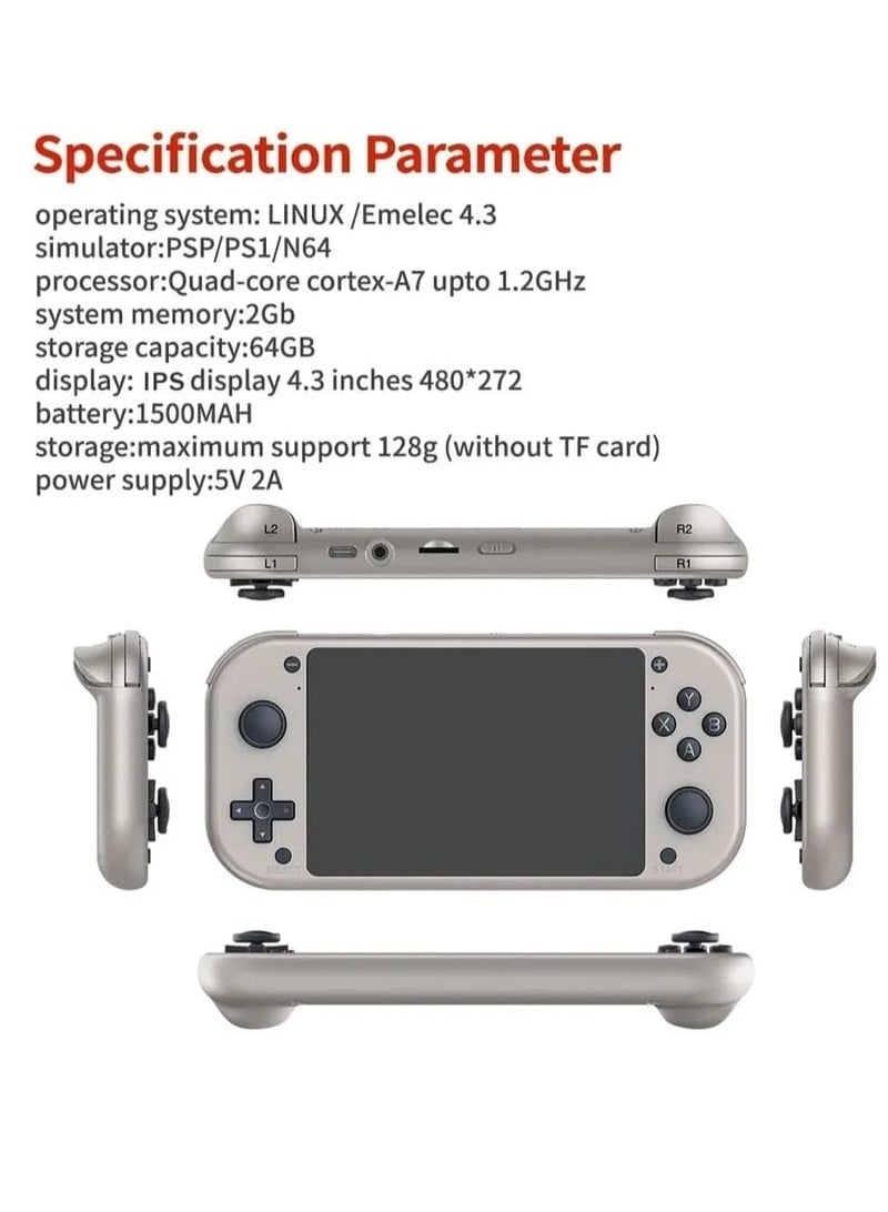 BlueFire M17 Retro Handheld Game Console – 4.3-inch IPS HD Screen, 20000+ Preloaded Classic Games, Open-Source Linux System, Portable Gaming for PSP/PS1/N64, 128GB TF Card, Ergonomic Design, Long Battery Life - Image 3