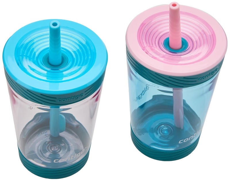 Contigo Kids Spill-Proof 14Oz Tumbler With Straw And Bpa-Free Plastic  Fits Most Cup Holders And Dishwasher Safe  2-Pack Strawberry Cream & Blue Raspberry - Image 2