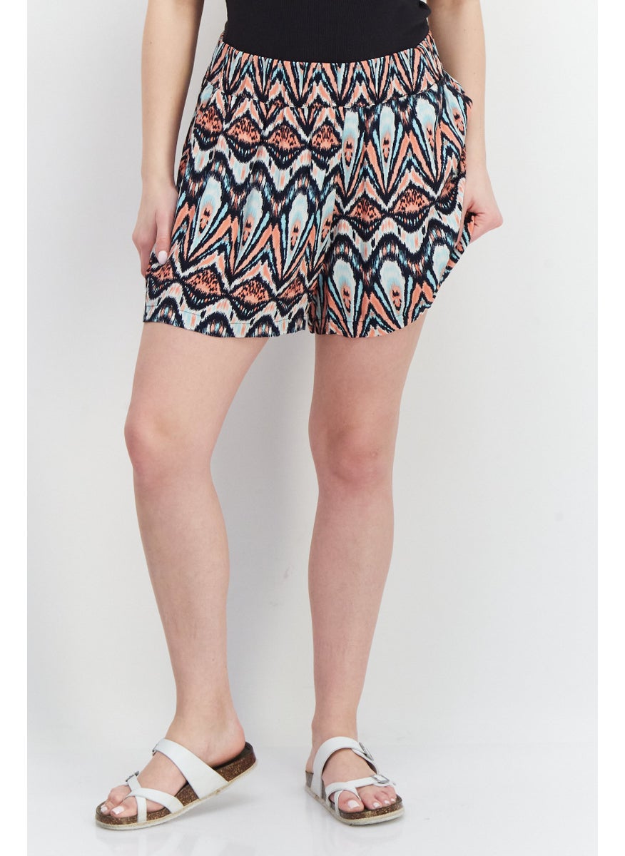 Pepe Jeans Women Aztec Pattern Basic Shorts, Black  - Image 1