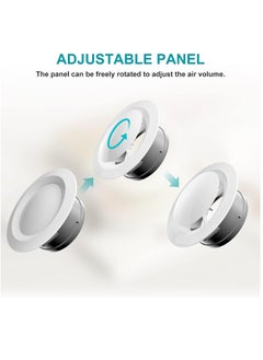 SYOSI Vent Cover, Round ABS Adjustable Soffit Vent, Round Ceiling Diffuser for Living Room, Closet, Bathroom, Kitchen, Garage Ventilation Use 2Pcs, 205 * 70 * 144mm  - Image 5