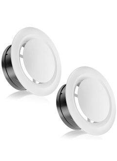 SYOSI Vent Cover, Round ABS Adjustable Soffit Vent, Round Ceiling Diffuser for Living Room, Closet, Bathroom, Kitchen, Garage Ventilation Use 2Pcs, 205 * 70 * 144mm  - Image 1