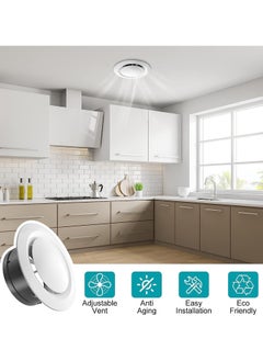 SYOSI Vent Cover, Round ABS Adjustable Soffit Vent, Round Ceiling Diffuser for Living Room, Closet, Bathroom, Kitchen, Garage Ventilation Use 2Pcs, 205 * 70 * 144mm  - Image 2