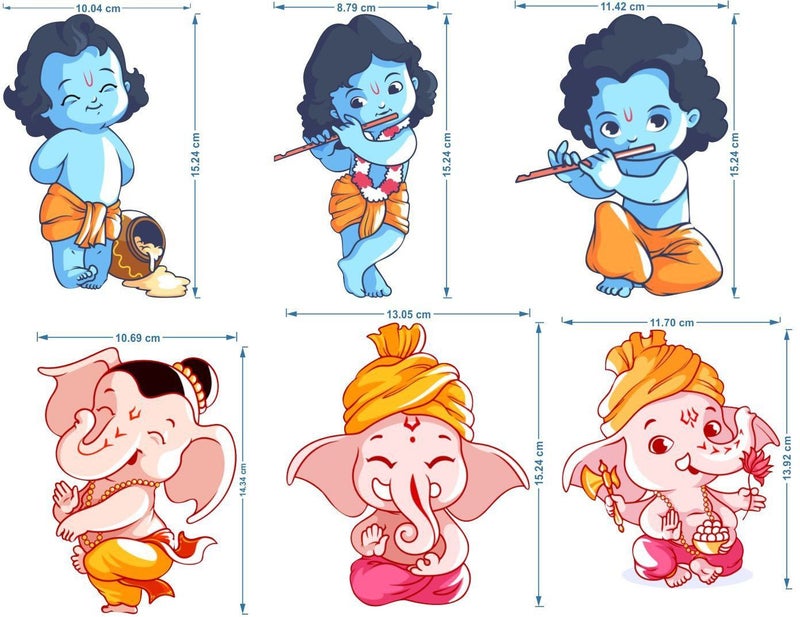 Eja Art Royal Peacock Ganesh and Friends Switch Board Sticker - Image 3