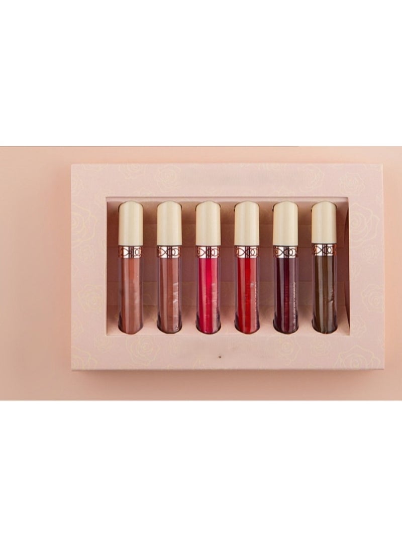 Huitich Matte Liquid Lipstick Set 6-Piece Non-Stick Long-Lasting Lip Gloss Collection - Image 5