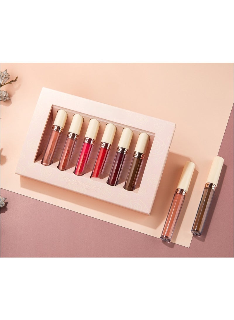 Huitich Matte Liquid Lipstick Set 6-Piece Non-Stick Long-Lasting Lip Gloss Collection - Image 2