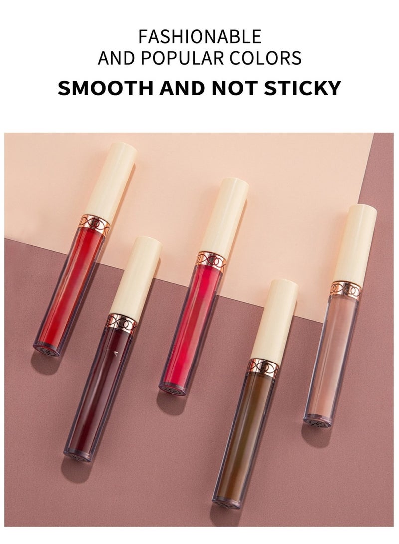 Huitich Matte Liquid Lipstick Set 6-Piece Non-Stick Long-Lasting Lip Gloss Collection - Image 4