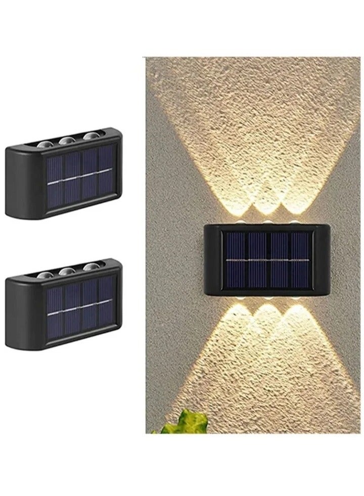 2 Pack Solar Fence Lights,LED Wall Lights Outdoor,Waterproof Security Night Sensor Light for Pathway Porch Yard Garage Garden Walkway Driveway - Image 1