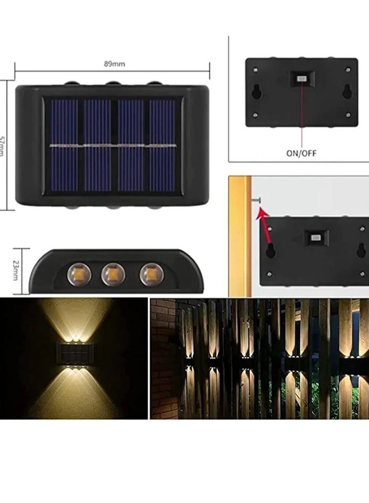 2 Pack Solar Fence Lights,LED Wall Lights Outdoor,Waterproof Security Night Sensor Light for Pathway Porch Yard Garage Garden Walkway Driveway - Image 4