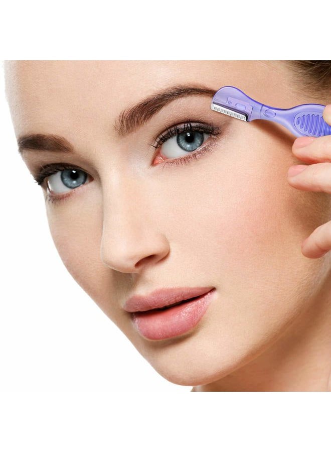 Mudder 30 قطعة من شفرات وجه النساء، شفرات حواجب، ماكينة حلاقة مع غطاء دقيق، مزيلات شعر الوجه متعددة الاستخدامات لتجميل وجه النساء (وردي، أزرق، بنفسجي) - Image 5