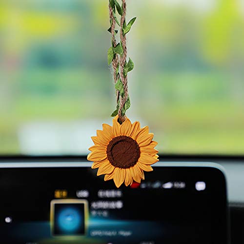YGMONER Sunflower Car Interior Rear View Mirror Hanging Accessories Car Decor for Women - Image 2