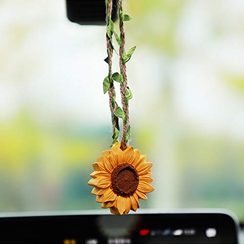 YGMONER Sunflower Car Interior Rear View Mirror Hanging Accessories Car Decor for Women - Image 1