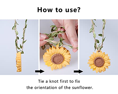 YGMONER Sunflower Car Interior Rear View Mirror Hanging Accessories Car Decor for Women - Image 4