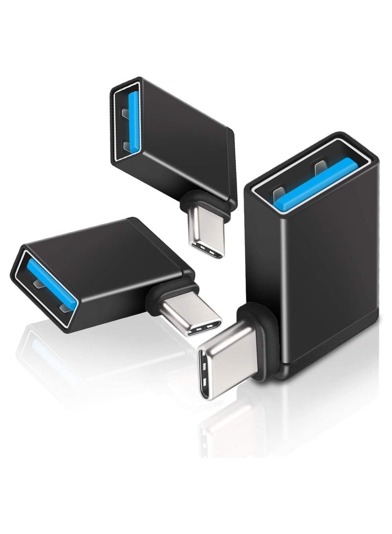 SYOSI Right Angle USB C to USB Adapter UseBean Aluminum 90 Degree USB C to USB 3.0 Converter Type C OTG for MacBook Pro 2020 for iPad Pro for Samsung Notebook 9 (3 Pack) - Image 1