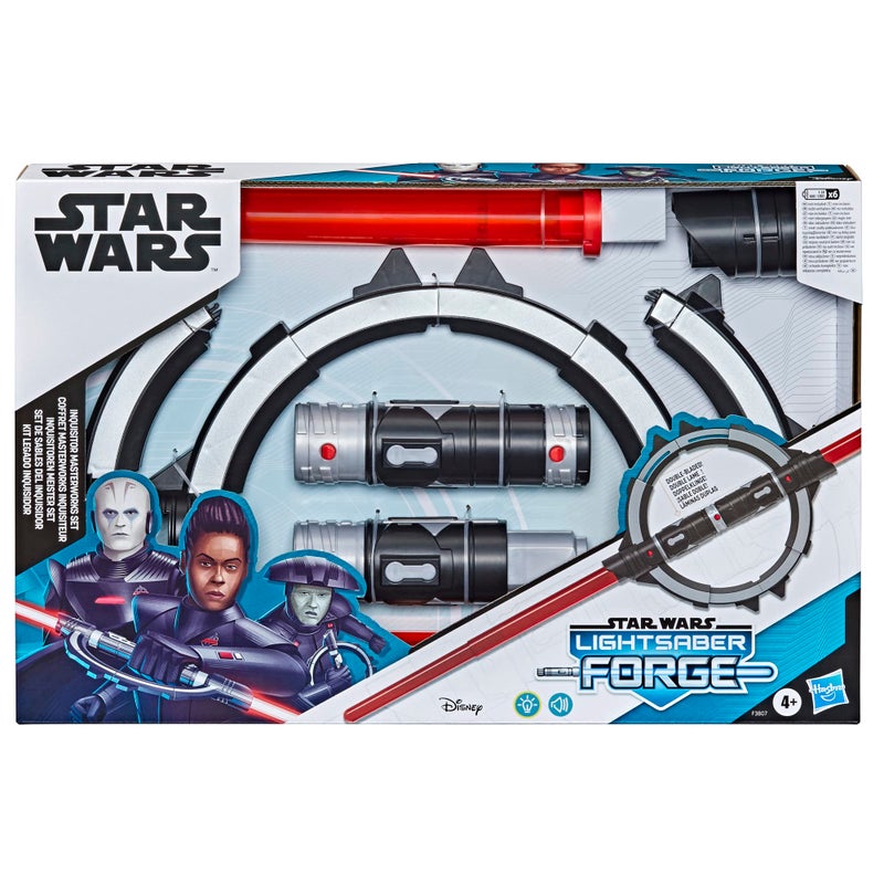 STAR WARS مجموعة ماستر ووركس لإنكويزيتور من سيف ضوء ستار وورز، سيف ضوء إلكتروني مزدوج الشفرة، لعبة تمثيل قابلة للتخصيص للأطفال من عمر 4 سنوات وما فوق - Image 3