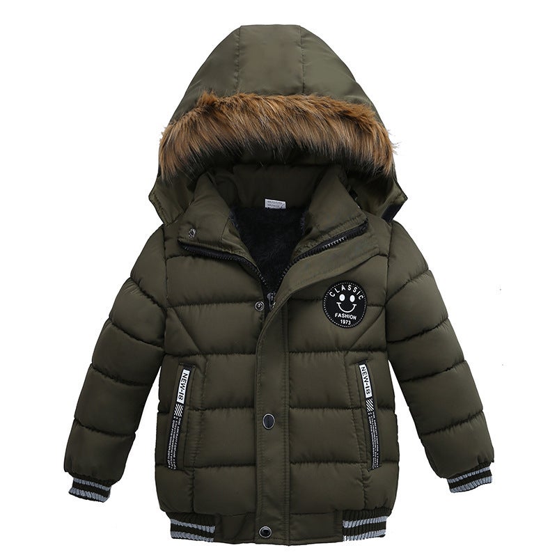 Winter Thick Warm Cotton Jacket Boys M718-Green