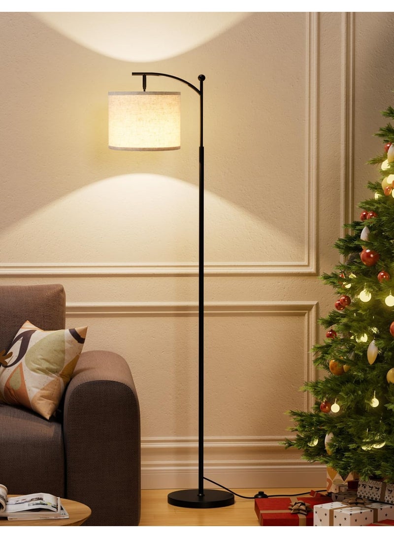 نادراب مصباح أرضي LED حديث مقاس 60 بوصة بألوان دافئة مع جهاز تحكم عن بعد، ضوء أبيض، قابل للتعديل بثلاثة ألوان، مع ضوء معلق، مناسب لغرف المعيشة عالية السطوع وغرف النوم والمكاتب والفصول الدراسية والمهاجع (أسود). - Image 5