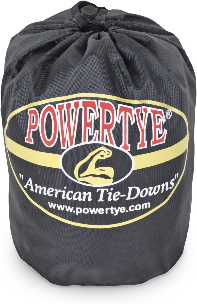PowerTye 1.5 inch x 10ft Extra Long Ratchet Tie Down Straps, Heavy Duty with Carabiner Hooks, Soft-Tye & Bag, for Motorcycle, ATV & Cargo - 1,000 lb WLL - Made in USA - Black/Black Pair - Image 4
