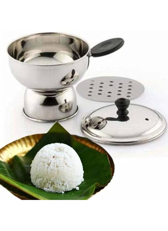 Bekner Bekner Chiratta Puttu Maker with Handle Use with Pressure Cooker Puttu Kutti Puttu Steamer Silver Make in India  - Image 1