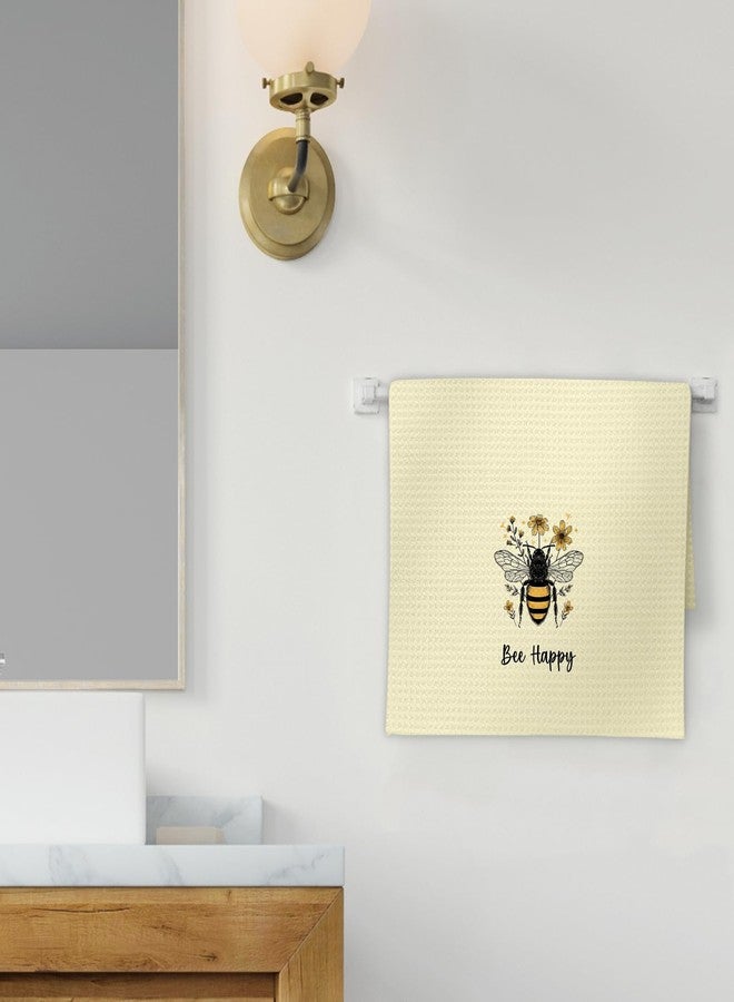 FIicy Bee Kitchen Towels, Yellow Bee Dish Towels, Summer Bees Happy Decorative Hand Towels for Bathroom Kitchen, Bees Kitchen Decor and Accessories, Yellow BumbleBee Bathroom Kitchen Decor(16x24 Inch) - Image 2