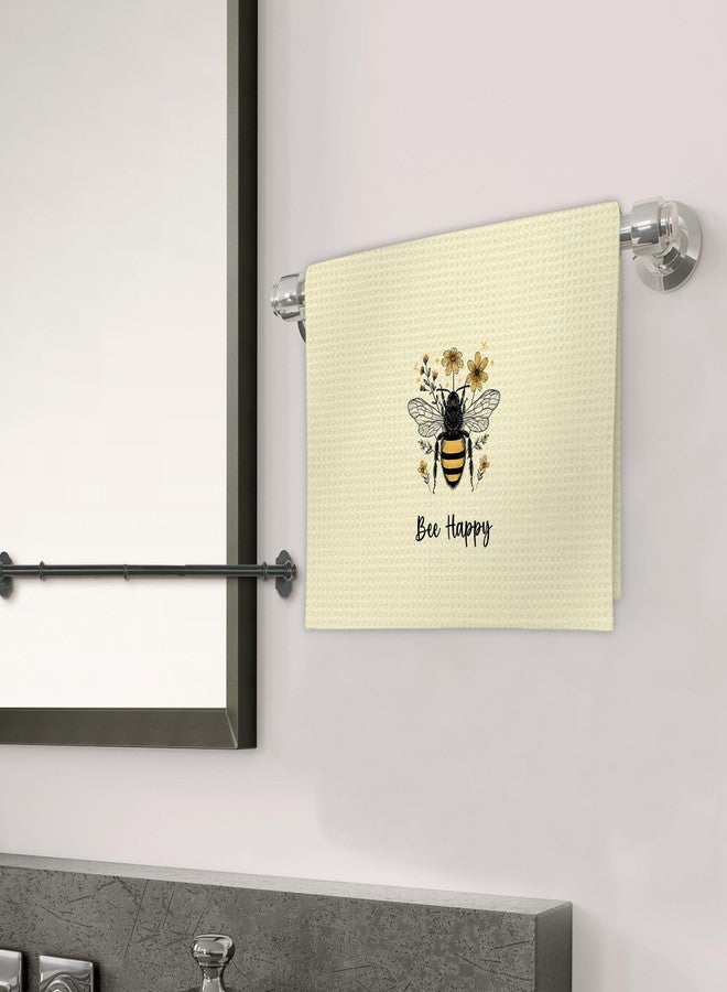 FIicy Bee Kitchen Towels, Yellow Bee Dish Towels, Summer Bees Happy Decorative Hand Towels for Bathroom Kitchen, Bees Kitchen Decor and Accessories, Yellow BumbleBee Bathroom Kitchen Decor(16x24 Inch) - Image 3