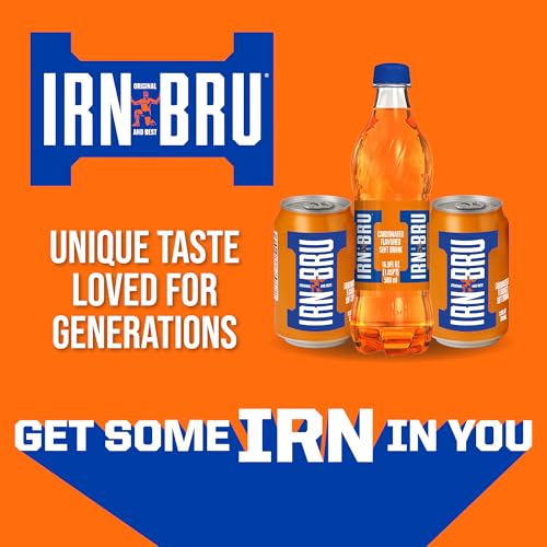 Irn Bru IRN-BRU Original Scottish Sparkling Soda, Citrus Flavored Carbonated Drink - Sparkling Flavored Soft Drink, 32 Flavor Recipe, 16.9 fl oz Bottles, Pack of 12 - Image 5