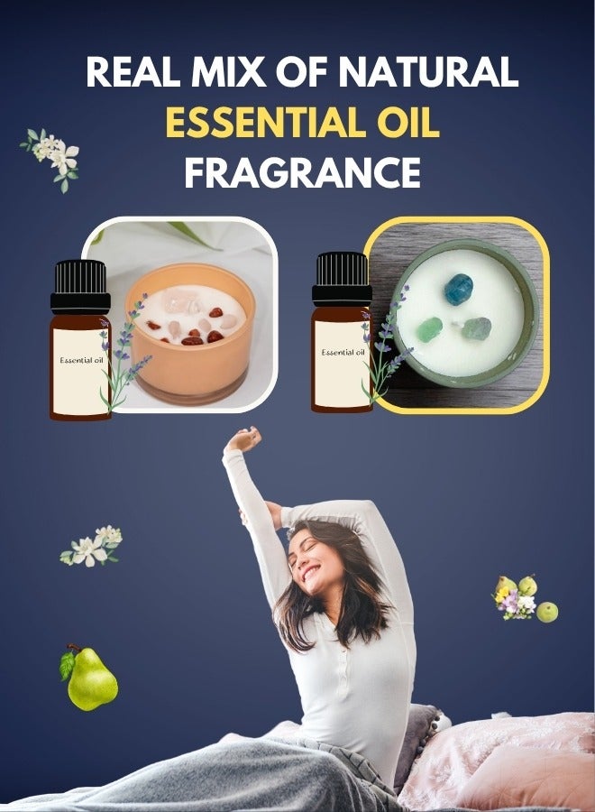 بريز آند ريبليز 2 قطعة من شمعات العلاج العطري المريحة بدون دخان مع شمع الصويا الطبيعي برائحة متنوعة شموع مرطبان للاستحمام واليوغا والنوم والمهرجانات وحفلات الزفاف وعيد الشكر برائحة الكمثرى والغاردينيا في صندوق هدايا  - Image 3
