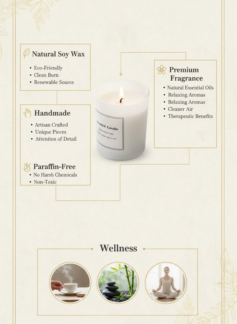 نسيم وتموجات شمعتان عطريتان للاسترخاء في برطمانات زجاجية، بدون دخان، مصنوعتان من شمع الصويا الطبيعي، بروائح متنوعة. مثالية للاستحمام، واليوغا، والنوم، والمهرجانات، وحفلات الزفاف، وعيد الشكر. برائحة البرتقال الحلو والبرغموت، في علبة هدايا. - Image 3