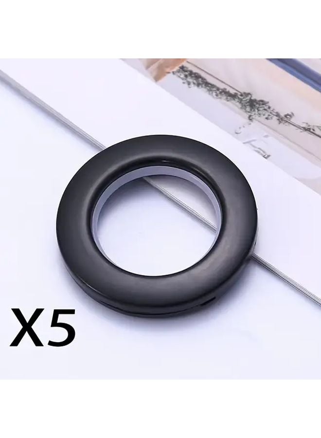 Black 5pcs Durable Plastic O Ring For Blinds And Curtains Noise Reducing Replacement - Image 1