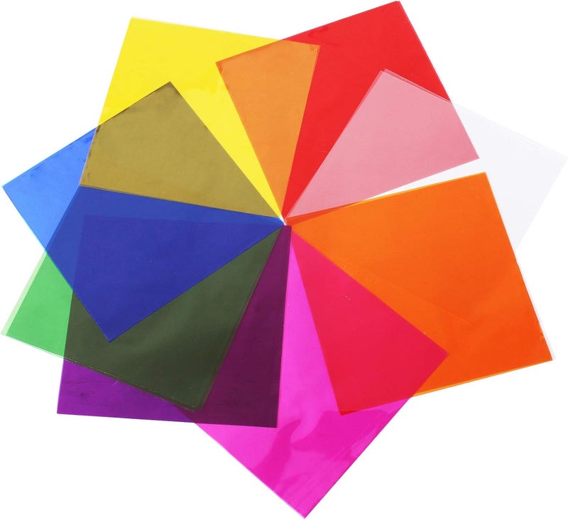 Morepack Colored Cellophane Sheets,8x8 Inches Cello Sheets Colored Plastic Cellophane Wrap for Candy, DIY Arts Crafts Decoration and More,120 Pcs - Image 1