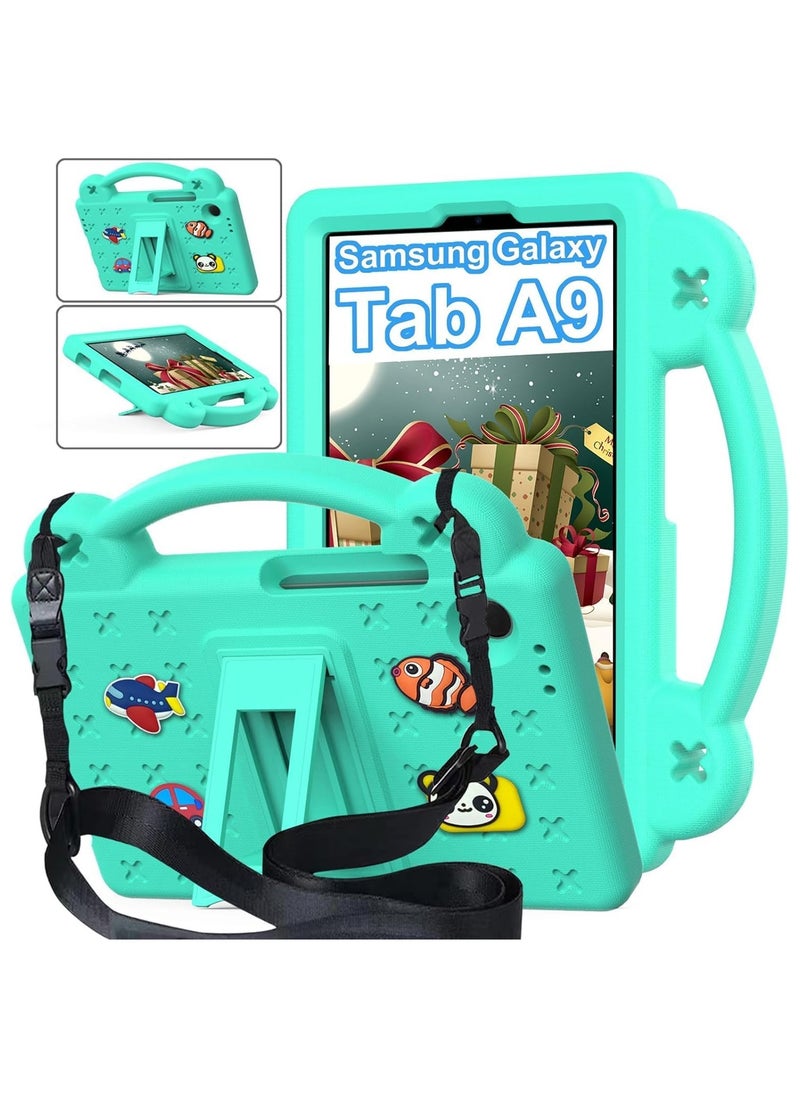 Generic - Samsung Galaxy Tab A9 (2023), Shockproof Protective Case with Shoulder Strap Handle Holder, Lightweight EVA Kid-friendly, Drop Resistant - Image 1