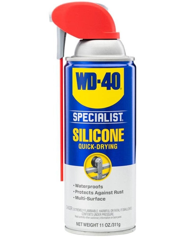 WD-40 Specialist Silicone Lubricant Spray 11oz Quick Drying – Waterproof Multi-Surface Lubrication for Rubber Plastic Metal, Anti-Rust Protection, Smooth Motion, Non-Sticky Industrial Spray - Image 1