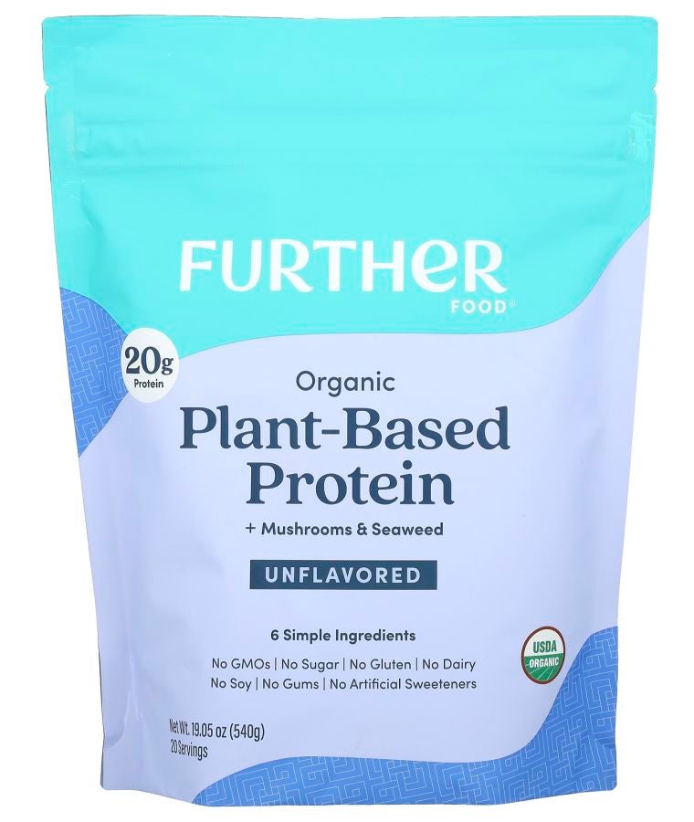 Organic Plant-Based Protein + Mushrooms & Seaweed Unflavored 19.05 oz (540 g)