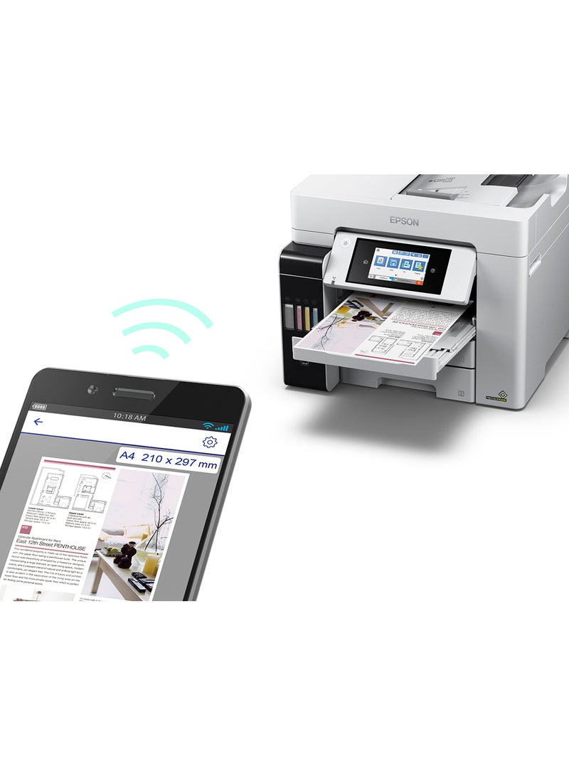 إبسون طابعة Ecotank L6580 Office Ink Tank Printer A4 Color 4 في 1 مع ADF وWi-Fi واتصال لوحة ذكية وشاشة Lcd - Image 3