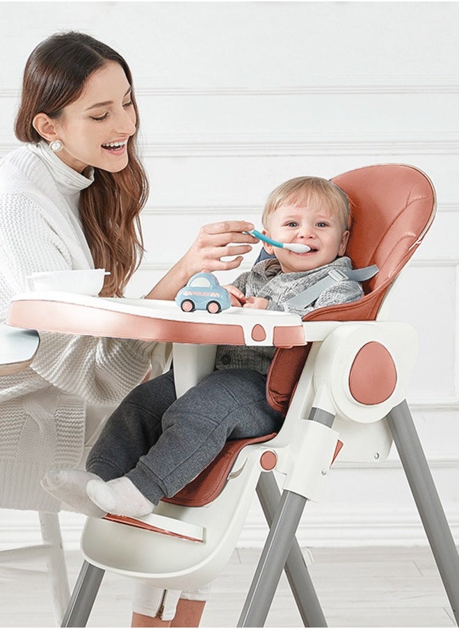 بيبي Baybee 3 in 1 Emperia Plus Baby High Chair for Kids Feeding Chair مع ارتفاع قابل للتعديل وحزام أمان ومقعد معزز للأطفال الرضع مع صينية كرسي مرتفع للأطفال من 6 أشهر إلى 4 سنوات وردي  - Image 2