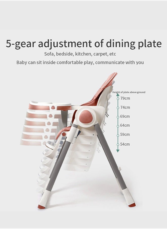 بيبي Baybee 3 in 1 Emperia Plus Baby High Chair for Kids Feeding Chair مع ارتفاع قابل للتعديل وحزام أمان ومقعد معزز للأطفال الرضع مع صينية كرسي مرتفع للأطفال من 6 أشهر إلى 4 سنوات وردي  - Image 3