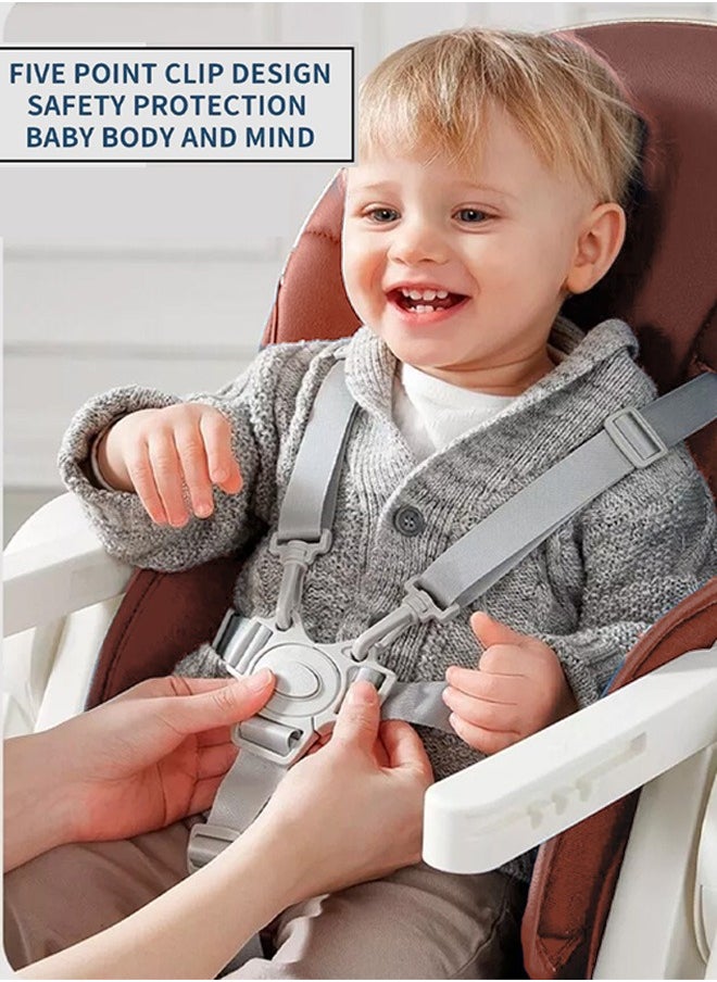 BAYBEE - 3 In 1 Emperia Plus Baby  Feeding High Chair With Adjustable Height, Recline Safety Belt And Tray, 6 Months To 4 Years, Pink - Image 1