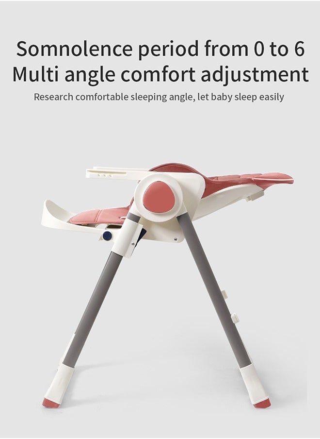 بيبي Baybee 3 in 1 Emperia Plus Baby High Chair for Kids Feeding Chair مع ارتفاع قابل للتعديل وحزام أمان ومقعد معزز للأطفال الرضع مع صينية كرسي مرتفع للأطفال من 6 أشهر إلى 4 سنوات وردي  - Image 4