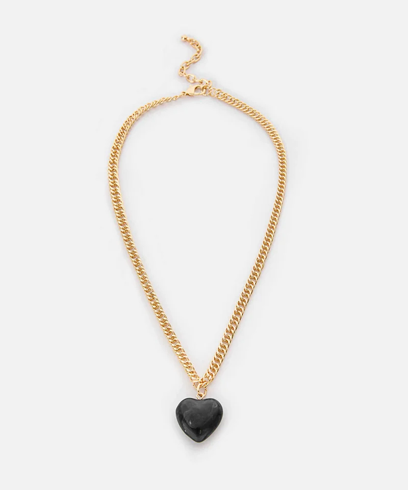 ايبيكيول Heart-Pendant Chain Necklace