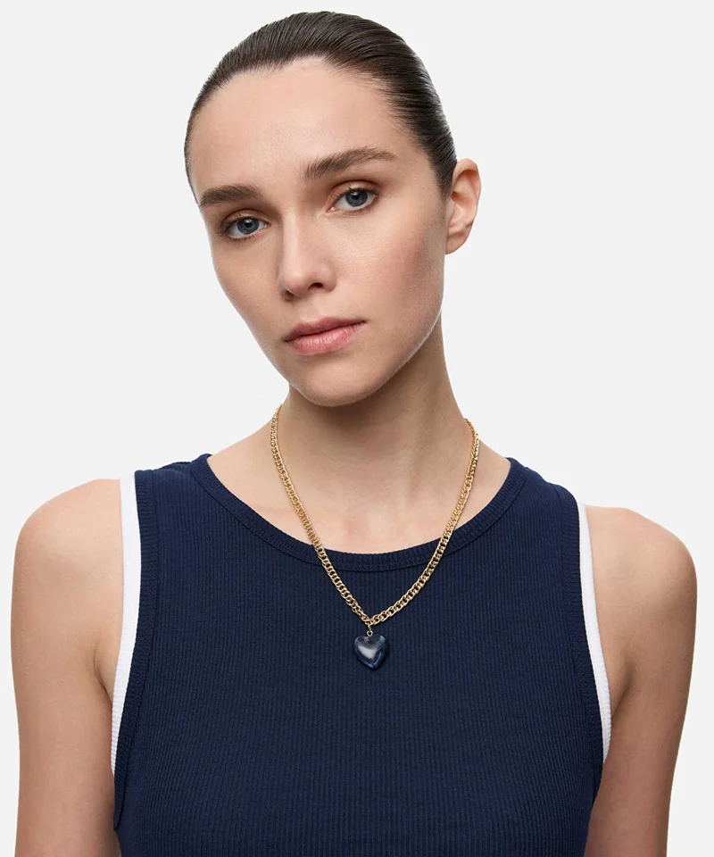 ايبيكيول Heart-Pendant Chain Necklace