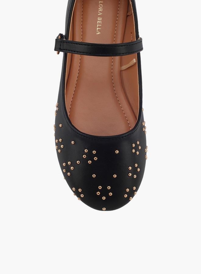Flora Bella By Shoexpress أحذية ماري جين للبنات مع حزام لاصق من فلورا بيلا - Image 4