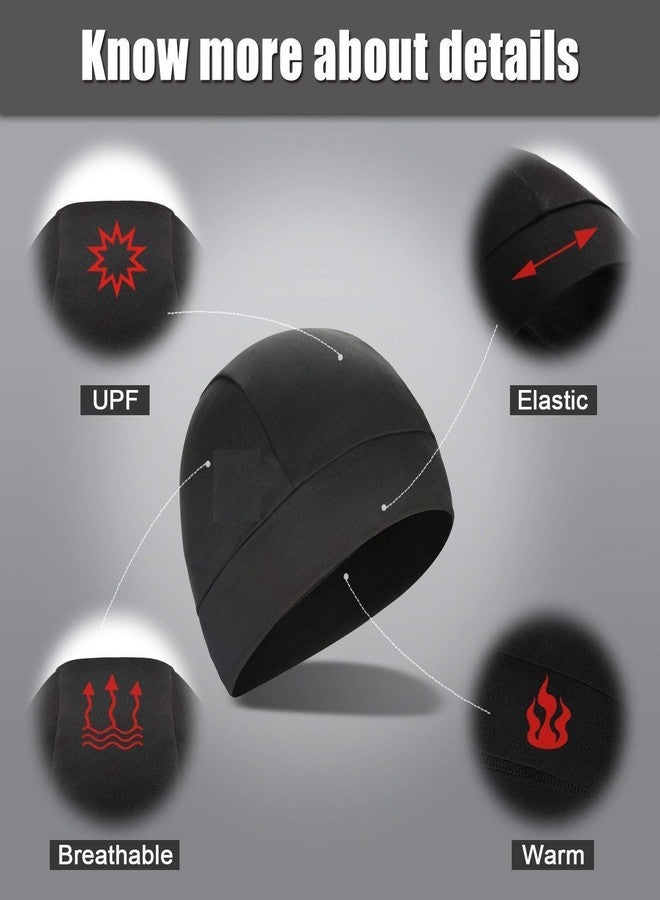 PAROPKAR 3 Pack Helmet Liner Skull Caps Sweat Wicking Cap Running Hats Cycling Skull Caps for Men and Women (Black Blue White) - Image 4
