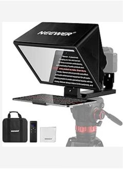 Neewer NEEWER X12B 12 Inch Teleprompter Aluminium Alloy Basics Type, for iPad, Tablet, Phone, DSLR Camera, Remote Control, App Control, Compatible with iOS, Android, Pro for Online Teaching, Live Streaming  - Image 1