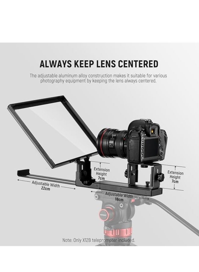 Neewer - NEEWER X12B 12 Inch Teleprompter Aluminium Alloy Basics Type, for iPad, Tablet, Phone, DSLR Camera, Remote Control, App Control, Compatible with iOS, Android, Pro for Online Teaching, Live Streaming - Image 1