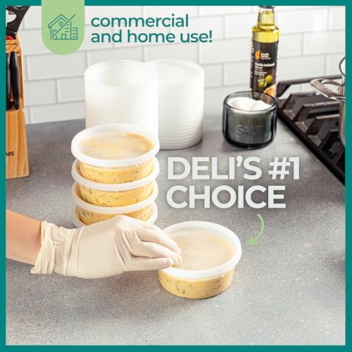 JoyServe 60 Sets (120-Piece) 8 oz Deli Food Containers with Lids for Food, Snacks, Takeout, Meal Prep - 1 Cup Small Durable Clear Containers - Stackable and Durable, Dishwasher & Microwave Safe - Image 5