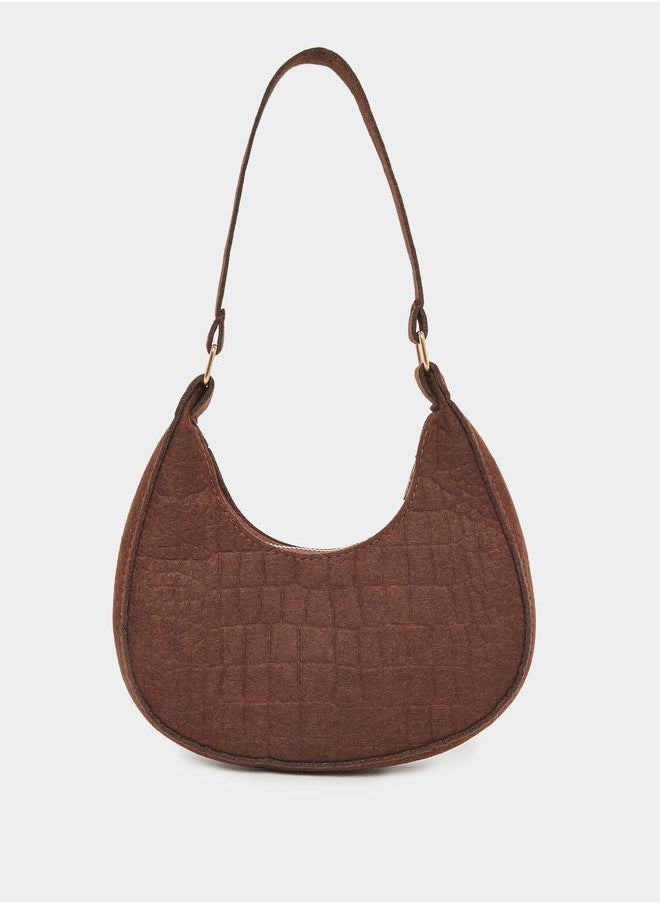 Styli Styli Croc-Textured Hobo Bag with Zip Closure  - Image 2