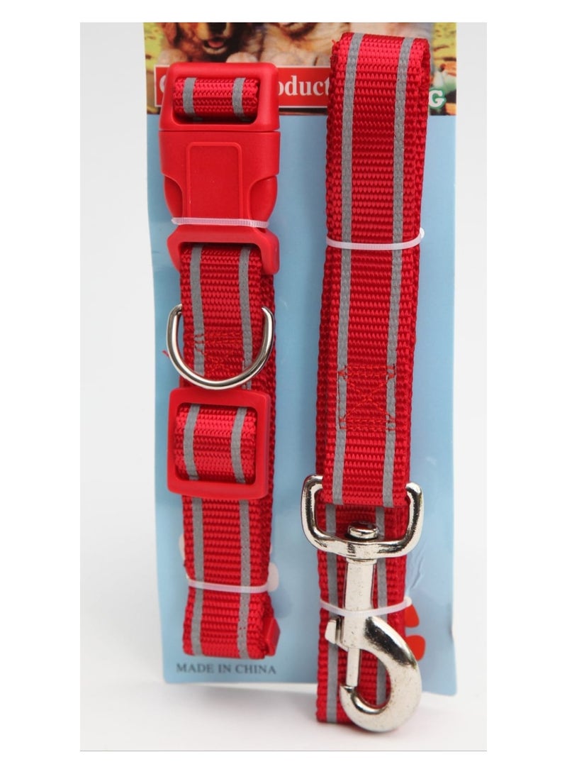 طوق ومقود للكلاب، طوق وزمام لتدريب الكلاب من حبل باراكورد شديد التحمل، وناعم لبشرة الحيوانات الأليفة، للكلاب الصغيرة والمتوسطة والكبيرة (مقاس L)