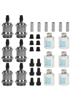 Excefore E26/E27 Pendant Light Fitting, 6 Pack Vintage Pendant Light Fitting, Retro Industrial Style E26/E27 Lamp Holder, Fitting Kit for DIY Suspension Chandeliers Modern Hanging Lampe  - Image 2